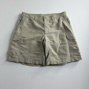 The North Face Men's Size 36 Nylon Cargo Hiking Shorts Side Elastic Beige‎